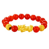 OMHXFC Vintage PIXIU Lucky Beads 24KT Bracelet BE351