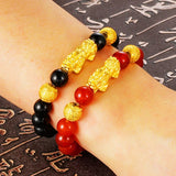 OMHXFC Vintage PIXIU Lucky Beads 24KT Bracelet BE351