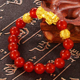 OMHXFC Vintage PIXIU Lucky Beads 24KT Bracelet BE351