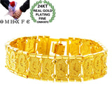 Vintage Dragon Wide Watch Chain 24KT Bracelet