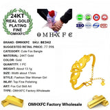 European Fine Woman Bride Mother Party Birthday Wedding Gift Fox 24KT Bracelet