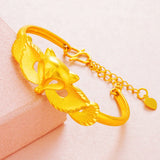 European Fine Woman Bride Mother Party Birthday Wedding Gift Fox 24KT Bracelet