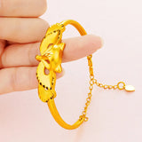 European Fine Woman Bride Mother Party Birthday Wedding Gift Fox 24KT Bracelet