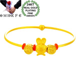 European Bride Party Rabbit Beads 24KT Bracelet Bangle BE324