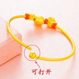 European Bride Party Rabbit Beads 24KT Bracelet Bangle BE324