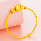 European Bride Party Rabbit Beads 24KT Bracelet Bangle BE324