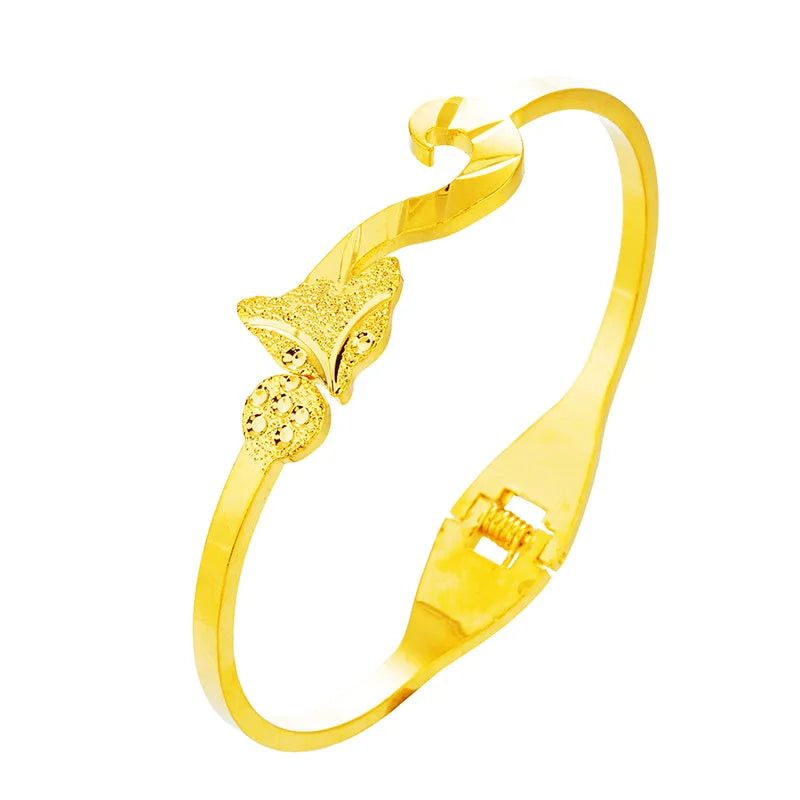 Vintage Fox 24KT Bangle BE308 - European Hot Jewelry Woman Female Party Gift