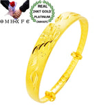 Vintage Flower 24KT Bangle BE297 European Hot Woman Female Party Birthday Gift