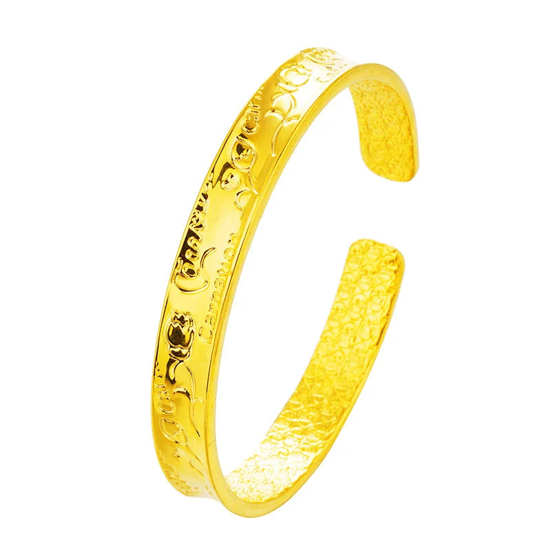 Vintage Rose Open 24KT Bangle, European Hot Woman Female Party