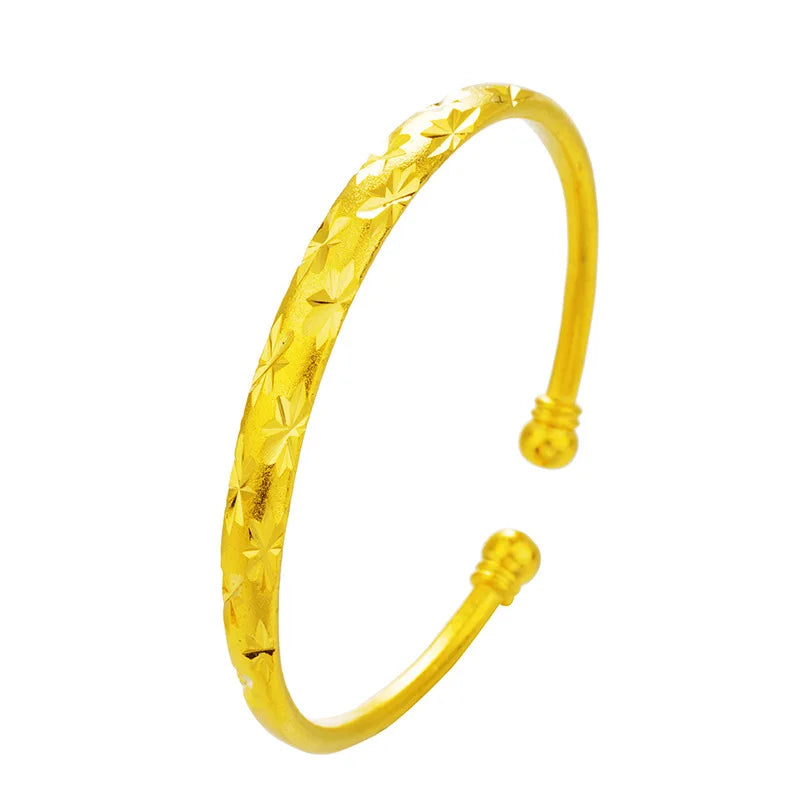 Vintage Star Open 24KT Bracelet Bangle BE317