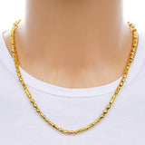 OMHXFC 24KT Chain Necklace NL49 Long Wide Beads Cylinder Party Wedding Gift