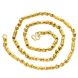 OMHXFC 24KT Chain Necklace NL49 Long Wide Beads Cylinder Party Wedding Gift