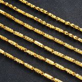 OMHXFC 24KT Chain Necklace NL49 Long Wide Beads Cylinder Party Wedding Gift