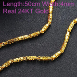 OMHXFC 24KT Chain Necklace NL49 Long Wide Beads Cylinder Party Wedding Gift