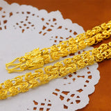 European Wedding Gift 24KT Chain Necklace 50cm Dragon Spring NL39