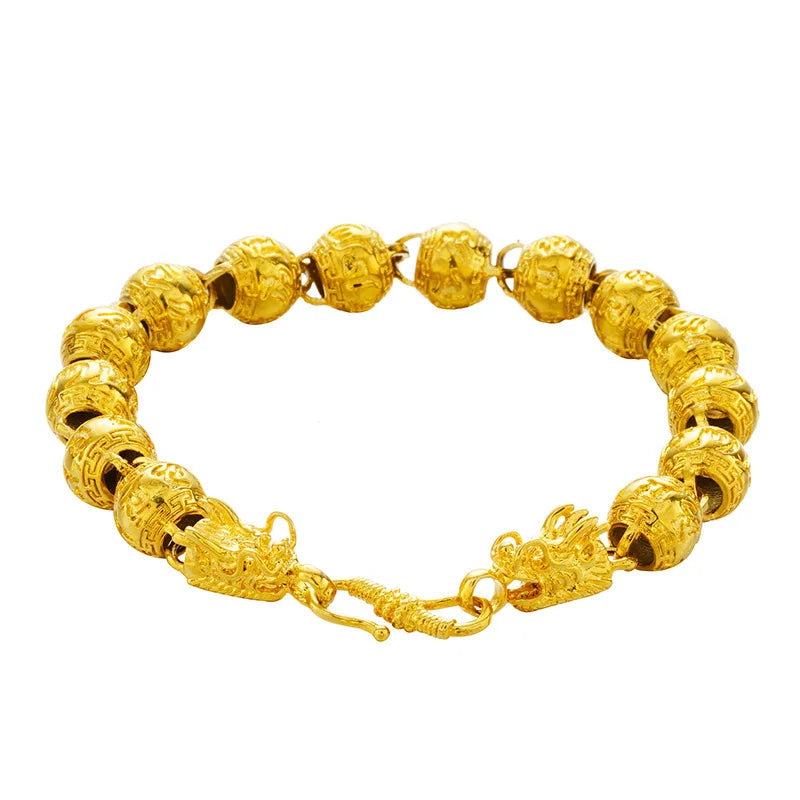 European Dragon Words Link 24KT Bracelet