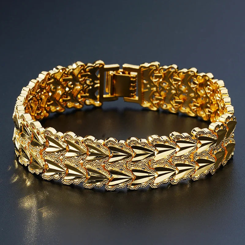 OMHXFC European Man Male Party Wide Watch 24KT Bracelets BE270