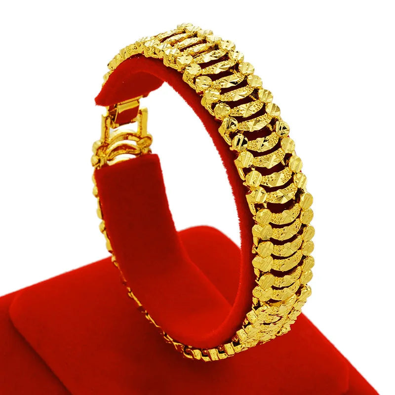 European Man Party Wedding Gift Wide Watch Fox Heart 24KT Bracelets
