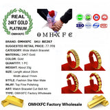 European Man Party Wedding Gift Wide Watch Fox Heart 24KT Bracelets