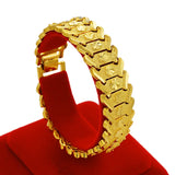 European Man Wide Heart Watch 24KT Bracelet BE273
