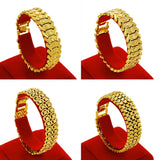 European Man Wide Heart Watch 24KT Bracelet BE273