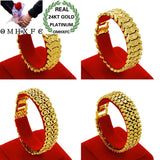 European Man Wide Heart Watch 24KT Bracelet BE273