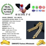 OMHXFC European Man Male Party Birthday Wedding Gift Wide Watch 24KT Bracelets