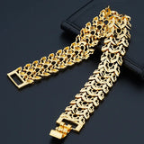 OMHXFC European Man Male Party Birthday Wedding Gift Wide Watch 24KT Bracelets