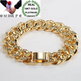 OMHXFC Vintage Punk Circles Thick Chain Bracelet ES62