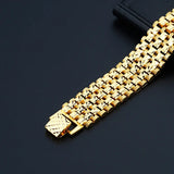 OMHXFC Vintage Wide Watch Chain 18KT Bracelets BE165