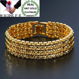 OMHXFC Vintage Wide Watch Chain 18KT Bracelets BE165