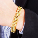 European Man Vintage Wide Watch Chain Bracelet BE167
