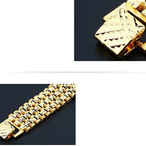 OMHXFC Vintage Wide Watch Chain 18KT Bracelets BE165