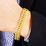 Vintage Wide Watch Chain 18KT Bracelet for European Man