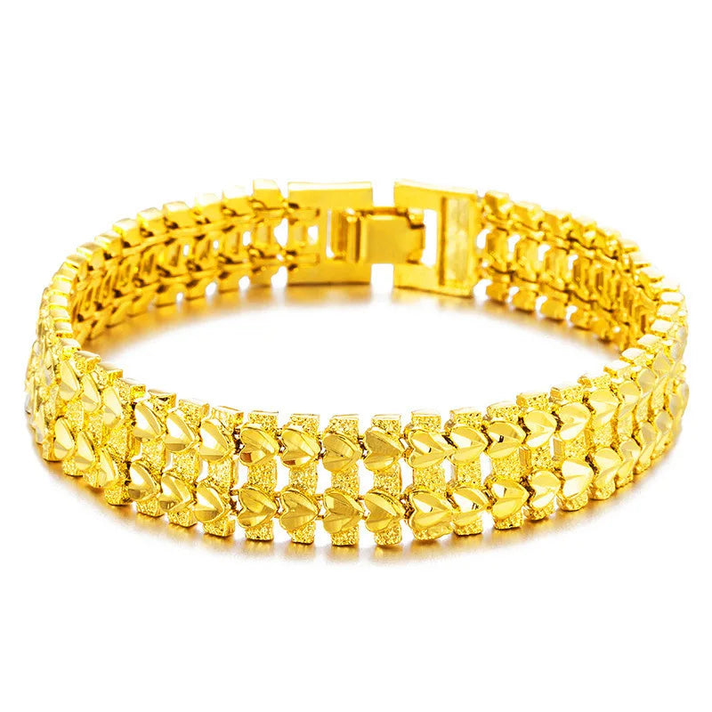 Vintage Wide Watch Chain 18KT Bracelet for European Man