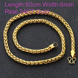 OMHXFC European Man Male Party Wedding Gift Long Link 24KT Chain Necklace