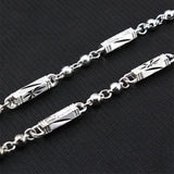 European Wedding Geometric Cylinder Beads 925 Silver Necklace