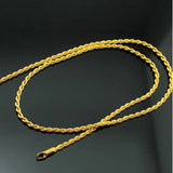 Real 24KT Gold Twisted Chain Necklace for Men