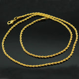 Real 24KT Gold Twisted Chain Necklace for Men