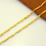 24KT Cylinder Chain Necklace Long 46cm Gift
