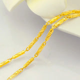 24KT Cylinder Chain Necklace Long 46cm Gift