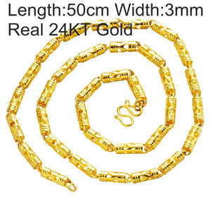 European Man Wedding Gift 24KT Chain Necklace NL56