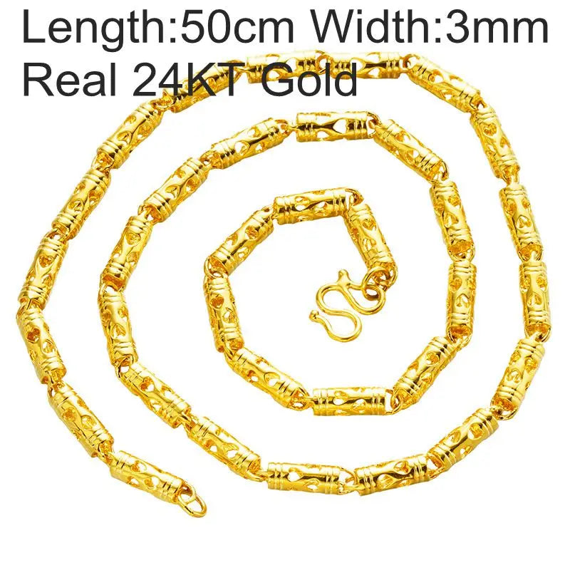 European Man Wedding Gift 24KT Chain Necklace NL56