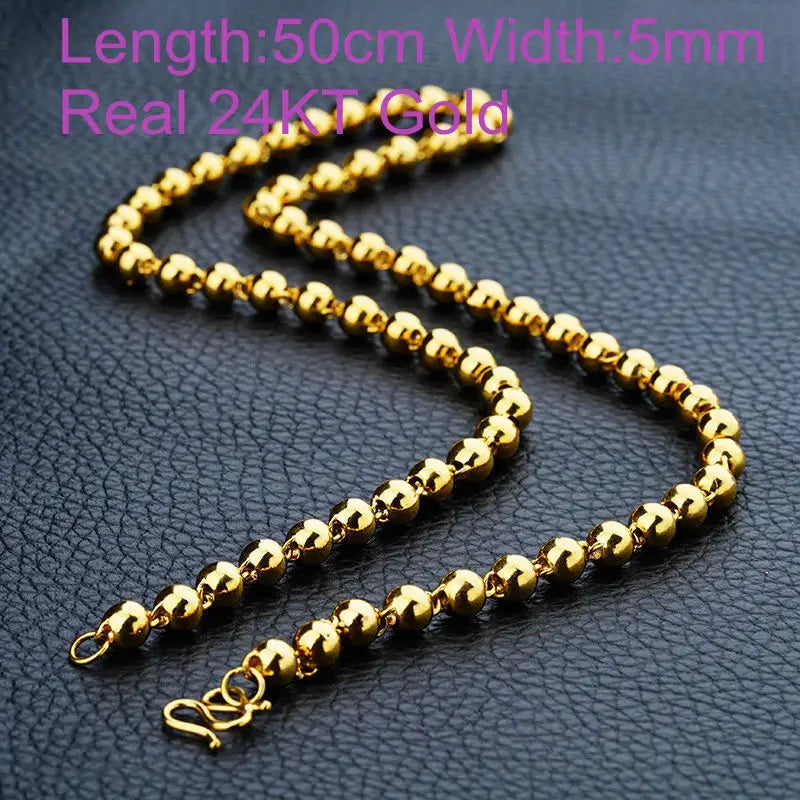 24KT Gold Chain Necklace for European Man Wedding Gift