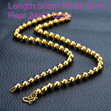 European Man Wedding Gift 24KT Chain Necklace NL33