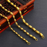 OMHXFC 24KT Olive Real 4 5 6mm Chain Necklace, European Man Party Wedding Gift