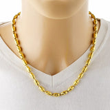 OMHXFC 24KT Olive Real 4 5 6mm Chain Necklace, European Man Party Wedding Gift