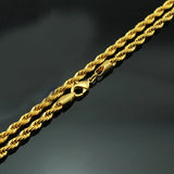 OMHXFC 24KT Chain Necklace NL65 Long Wide Twisted Real 4mm