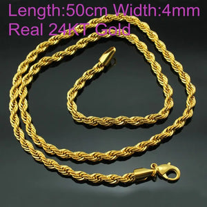 European Men's Wedding Gift 24KT Chain Necklace