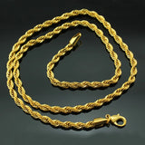 OMHXFC 24KT Chain Necklace NL65 Long Wide Twisted Real 4mm